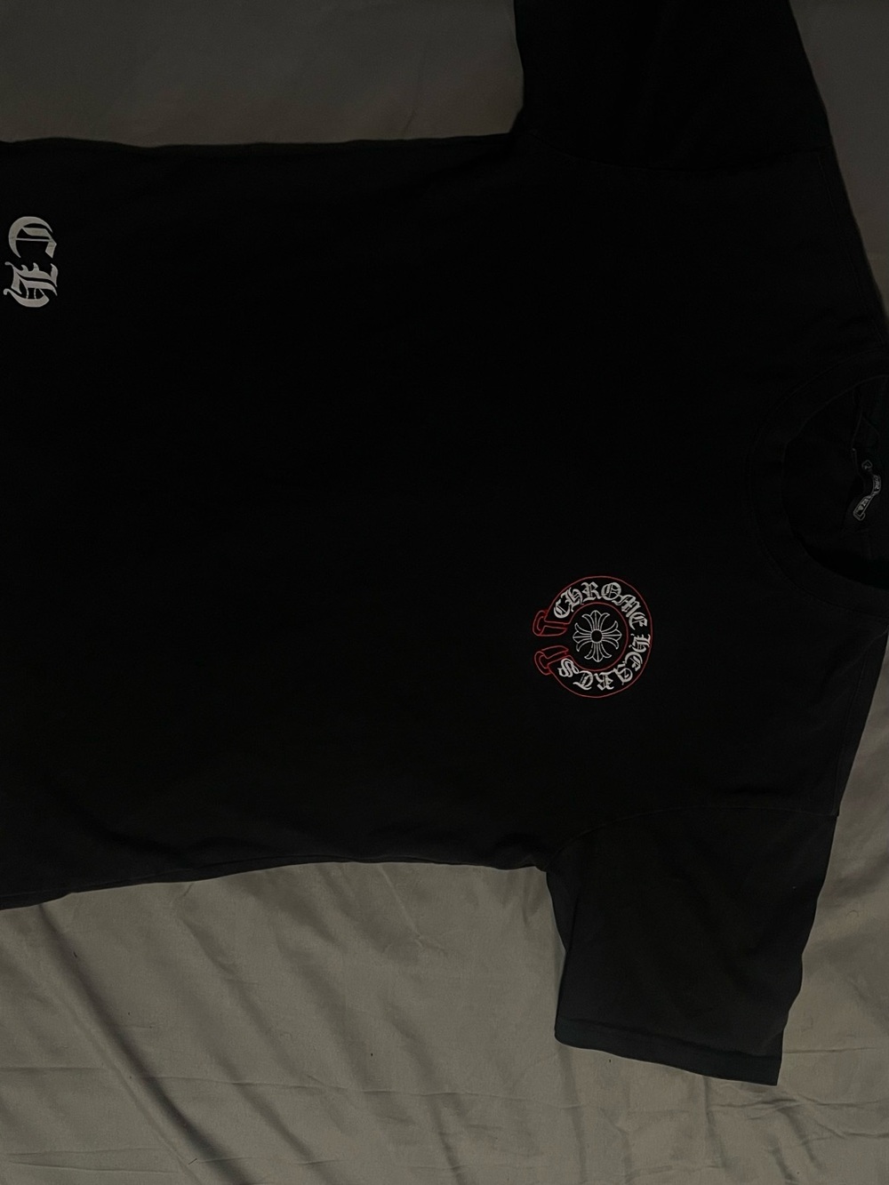 Chrome Hearts Black Men's Shorts with Red & White Logo